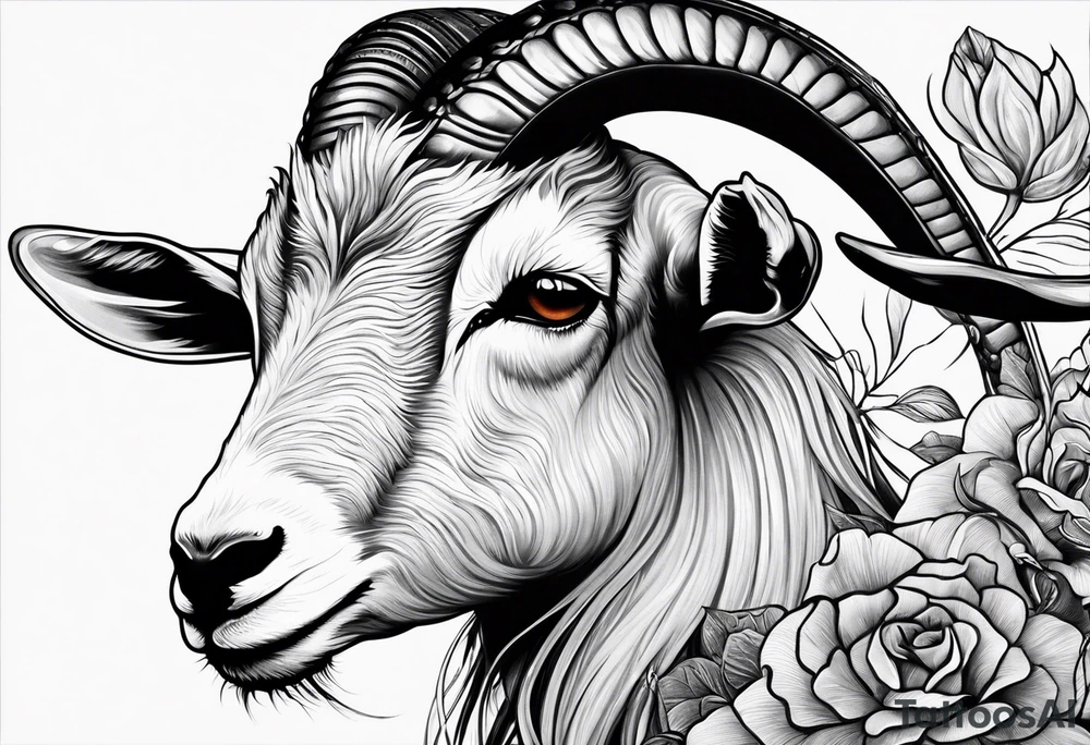 Goat combined with snake tattoo idea