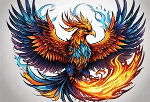 Phoenix rising from the ashes tattoo idea