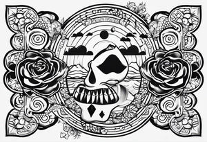 A minimal-styled tattoo design that represents the concept of living a life is happiness. tattoo idea