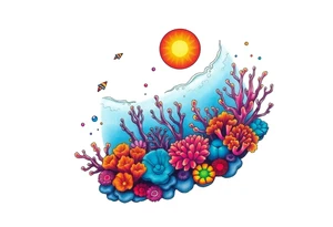 Coral reef scene tattoo idea