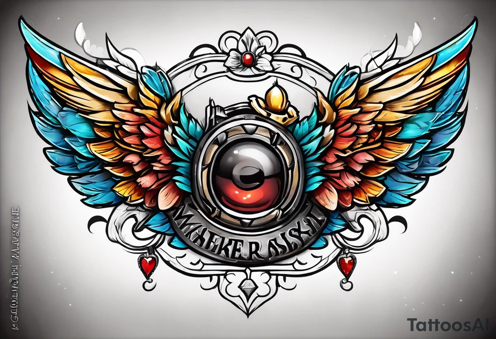 fly boy wings and a bow, cupido tattoo idea