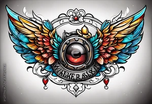 fly boy wings and a bow, cupido tattoo idea