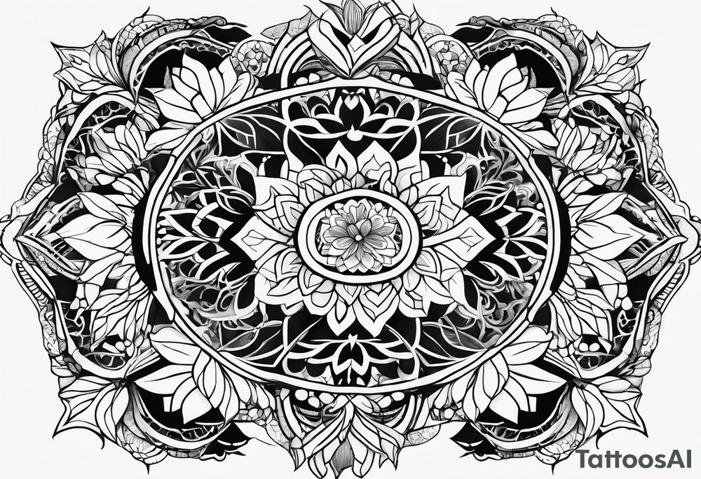 Geometric lace tattoo idea