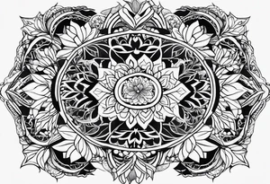 Geometric lace tattoo idea