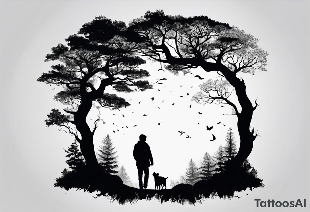 Bäume silhouette tattoo idea