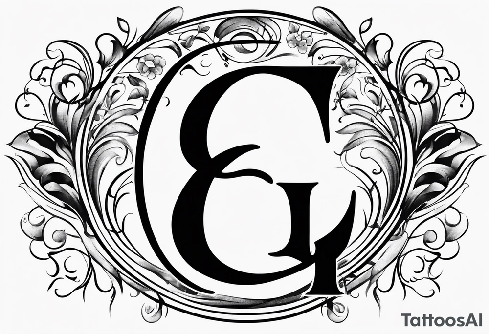 Cursive letter G tattoo idea