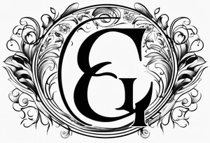 Cursive letter G tattoo idea