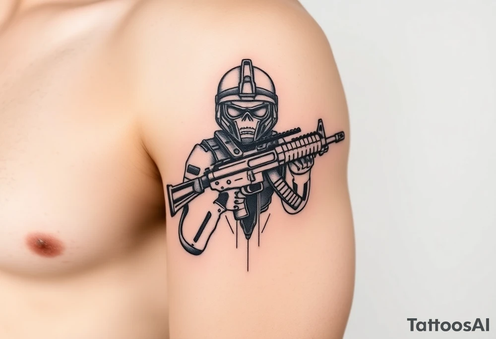 Combat marine veteran tattoo idea
