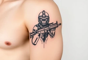 Combat marine veteran tattoo idea