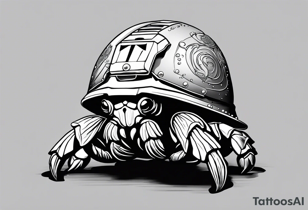 Hermit Crab wearing a starwars stormtrooper helmet tattoo idea