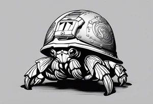 Hermit Crab wearing a starwars stormtrooper helmet tattoo idea