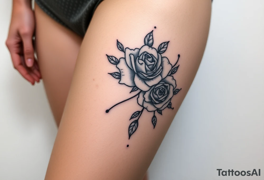 mermaid wonderland 
roses tattoo idea