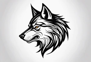 scary wolf head with dark smoke body running tattoo idea