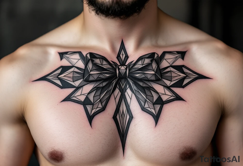 A Gothic looking bow tie tattoo idea