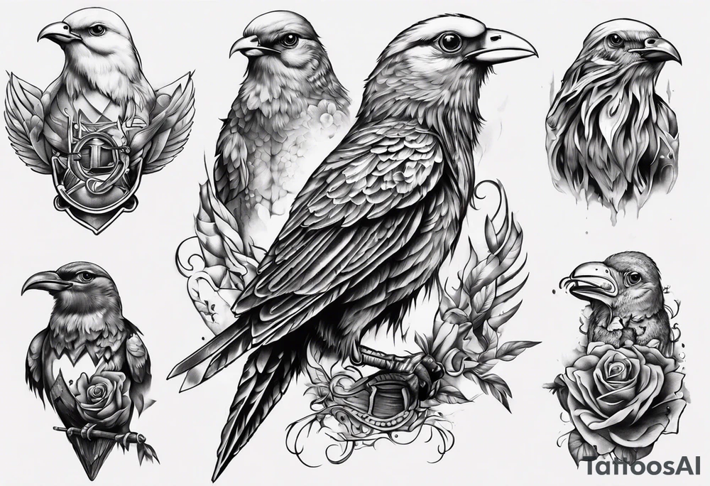 highly detailed bird, Lynyrd Skynyrd 
free from birdcage tattoo idea