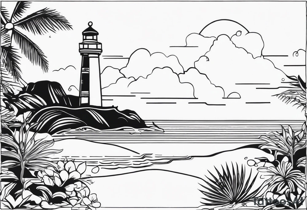 guam theme, minimalist tattoo idea