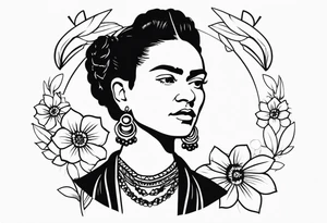 Frida Kahlo Portrait tattoo idea