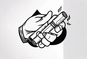 hand holding cigarette tattoo idea
