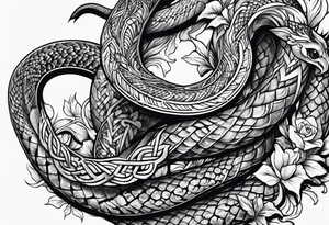 Cross and serpent tattoo idea