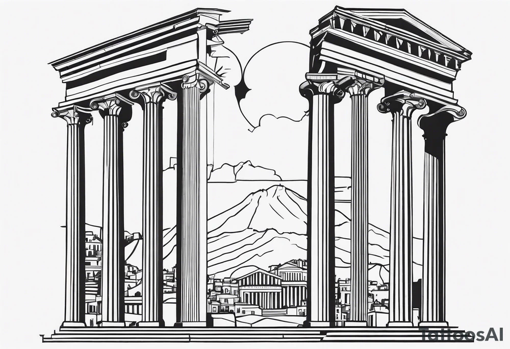 athens inspired, preferably a cariathyd, a mix with column tattoo idea