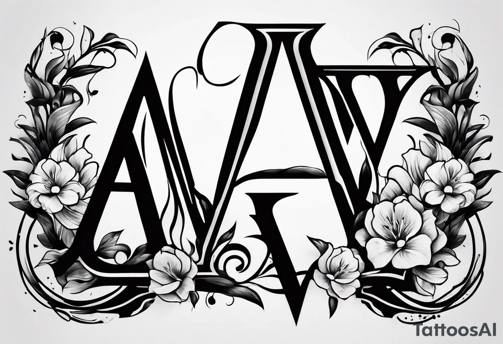 the letters A W R tattoo idea