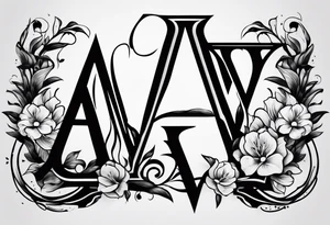 the letters A W R tattoo idea