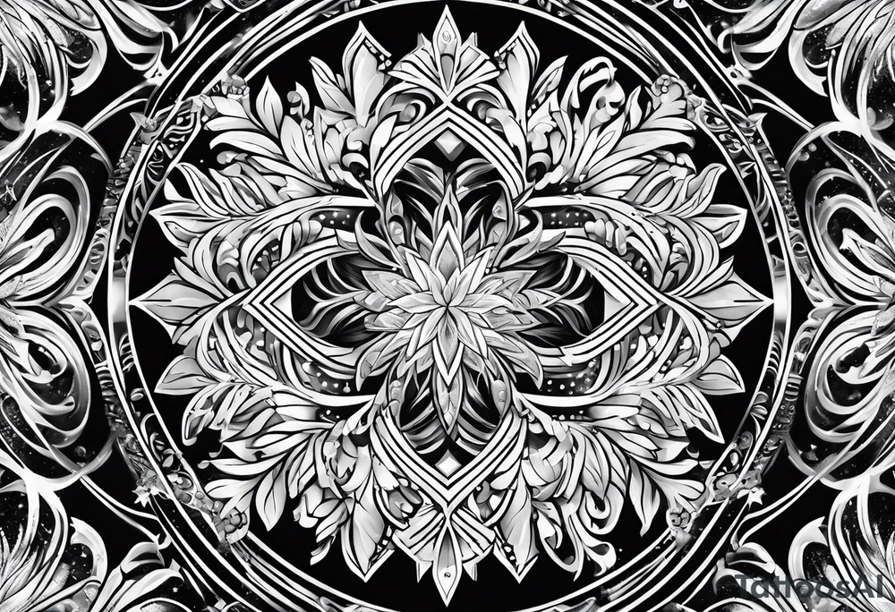 repeating Ice crystal swirl tattoo idea