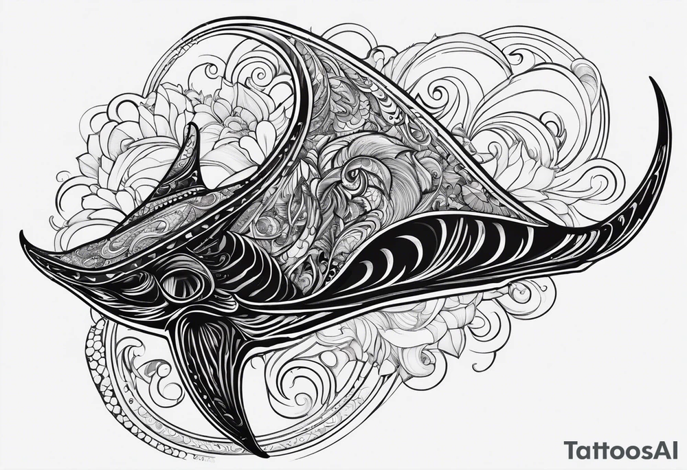 psychadelic manta ray tattoo idea