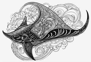 psychadelic manta ray tattoo idea