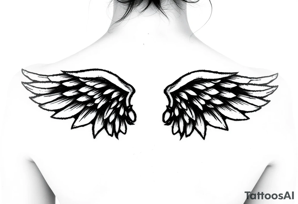 gothic wings small tattoo idea