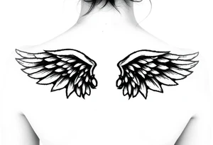 gothic wings small tattoo idea