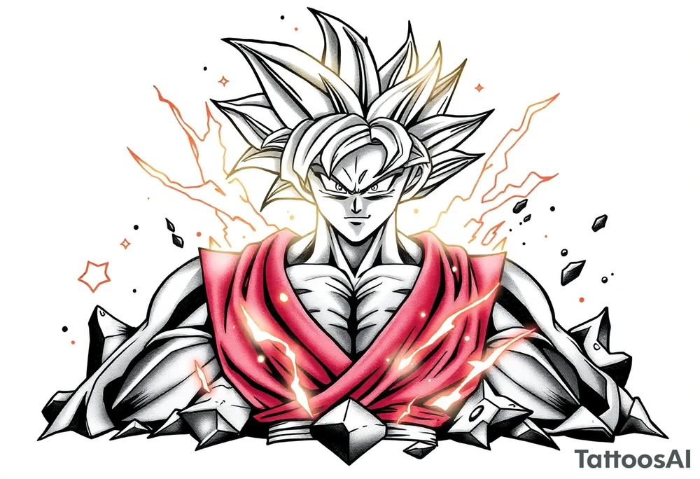 legendary dragonball z scene with energy aura and power effects tattoo idea