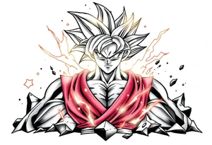 legendary dragonball z scene with energy aura and power effects tattoo idea