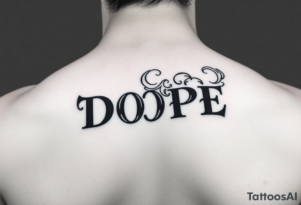 Clouds of smoke coming off a cigar or blunt with the word DOPE being spelled out in smoke. tattoo idea