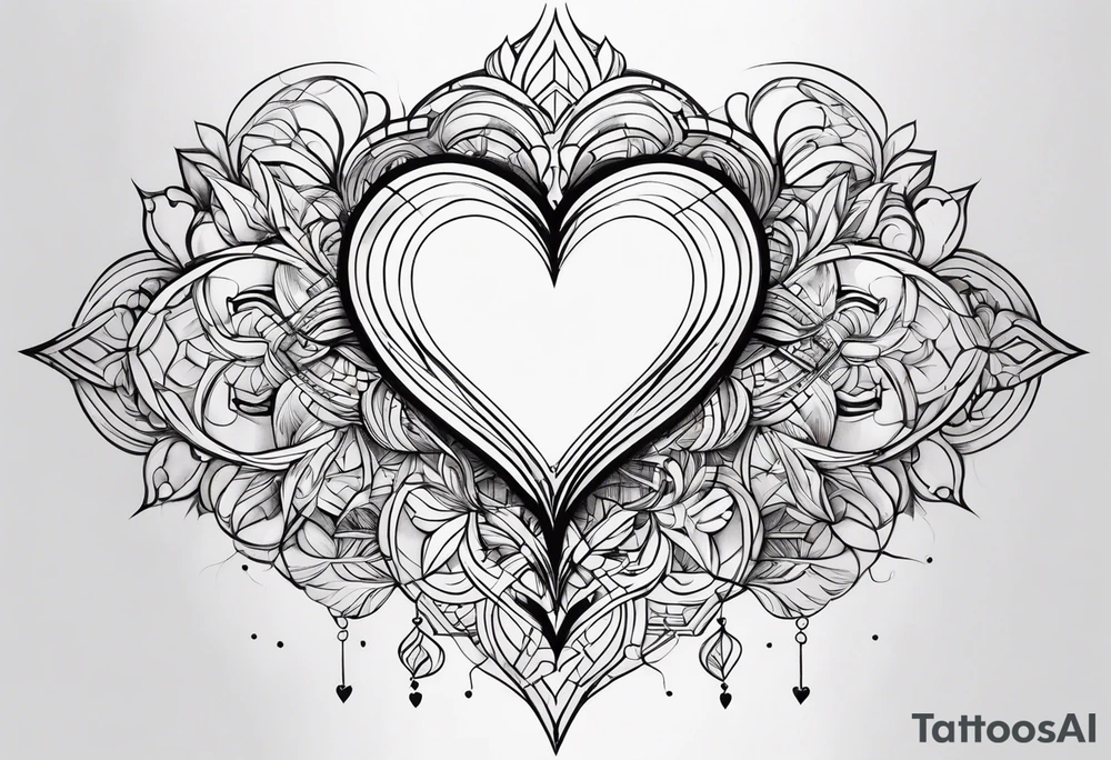 6 connecting hearts tattoo idea
