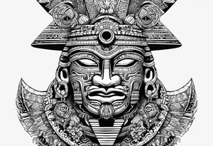 toroids, pyramids, Aztec teaky mask tattoo idea
