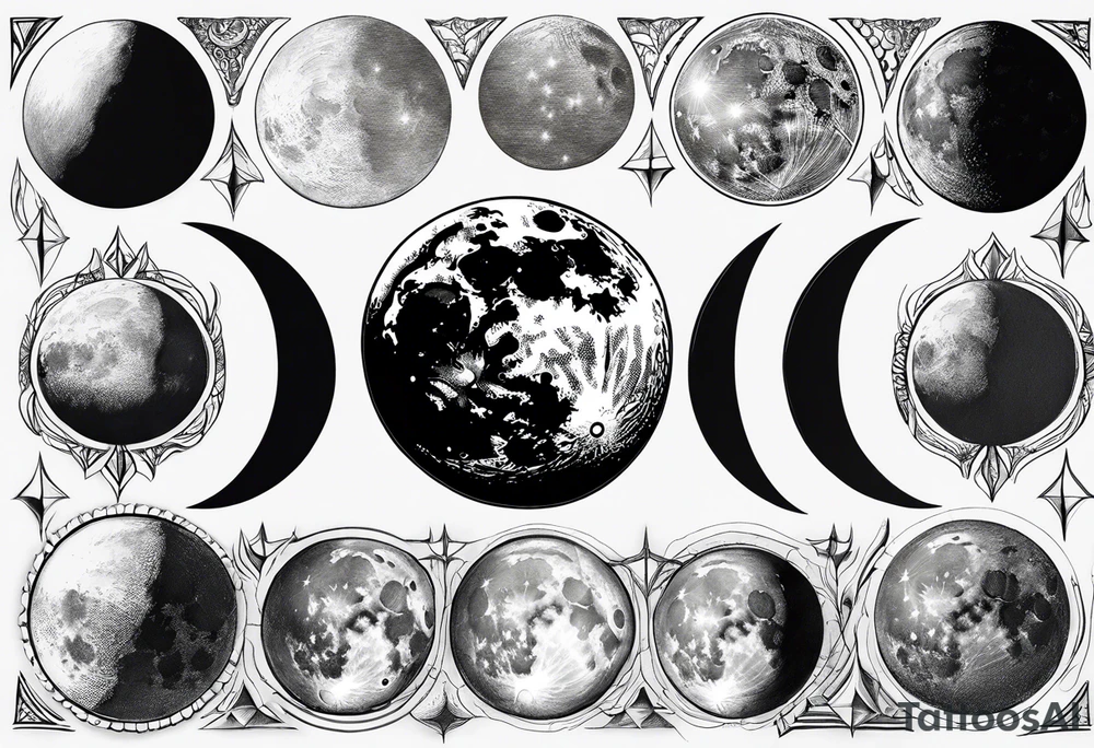 Moon phases tattoo idea