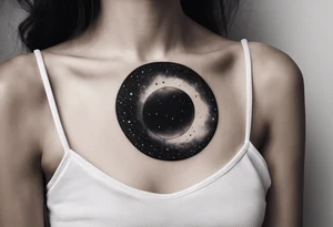 simple galaxy design in a circle tattoo idea