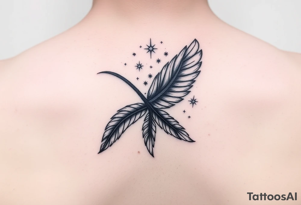 infinity symbol woven with floating feathers and stardust tattoo idea infinity symbol woven with floating feathers and stardust tattoo idea