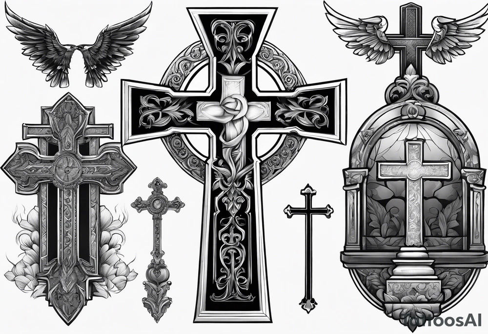 Tomb with cross tattoo idea