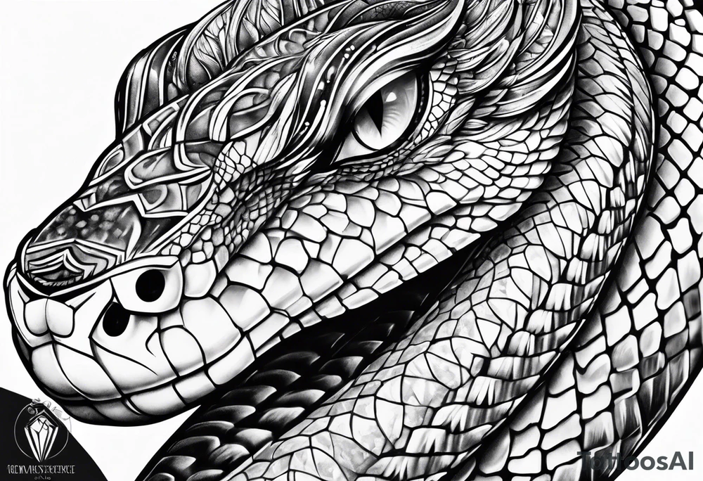 gemstone snake crystal body tattoo idea