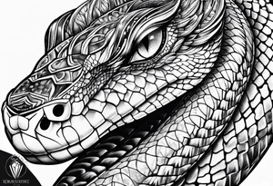 gemstone snake crystal body tattoo idea