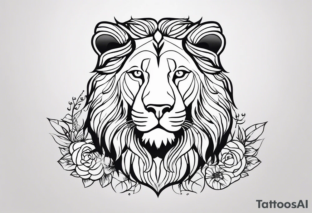 Нарисуй символ знака зодиака лев. tattoo idea