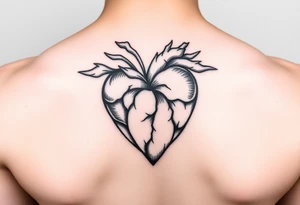heart shape but realistic tattoo idea