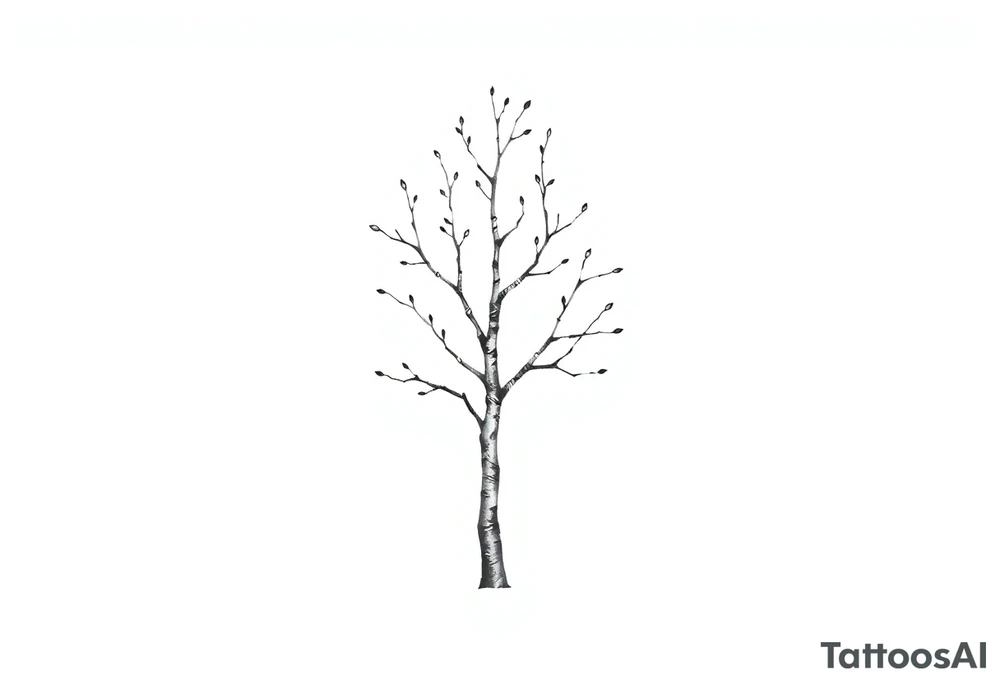 small birch tree tattoo idea