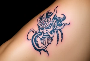 powerful majestic wukong surrounded by shenron tattoo idea