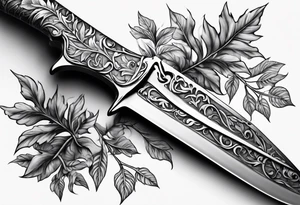 A Rapier blade down my spine with leafy vines wrapped around the blade tattoo idea