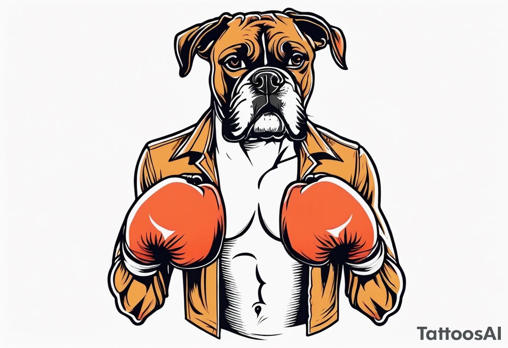 Old school boxer add mustache tattoo idea