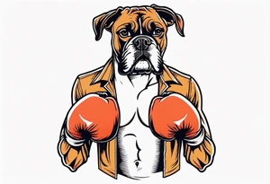 Old school boxer add mustache tattoo idea