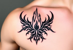 a flame in a roots form tattoo idea